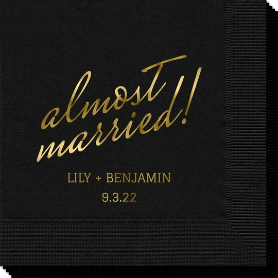 Expressive Script Almost Married Napkins